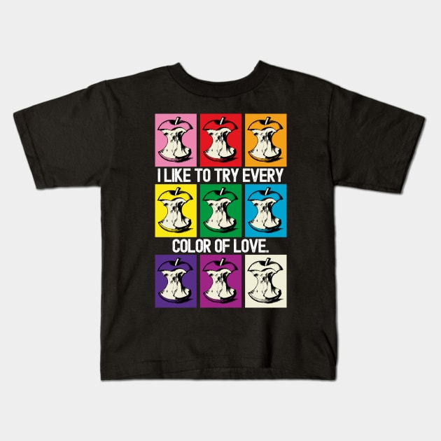 LGBTQ Gay Pride LGBT All Rainbow Flag Retro vintage tee Kids T-Shirt by KontrAwersPL